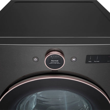 LG 7.4 cu. ft. Vented Stackable SMART Electric Dryer with TurboSteam and AI Sensor Dry Technology in Black Steel