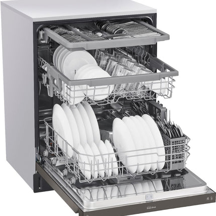 LG 24 in. Front Control Dishwasher in PrintProof Black Stainless Steel