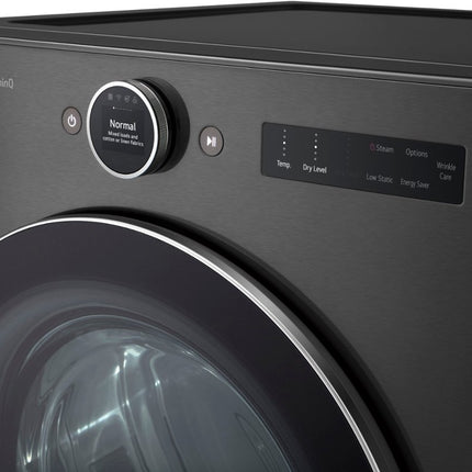 7.4 cu. ft. Smart Electric Dryer with TurboSteam and AI Sensor in Black Steel