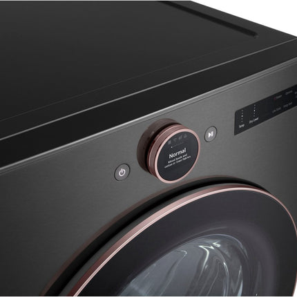 LG 7.4 cu. ft. Vented Stackable SMART Electric Dryer with TurboSteam and AI Sensor Dry Technology in Black Steel