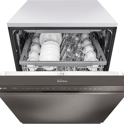 LG 24 in. Front Control Dishwasher in PrintProof Black Stainless Steel