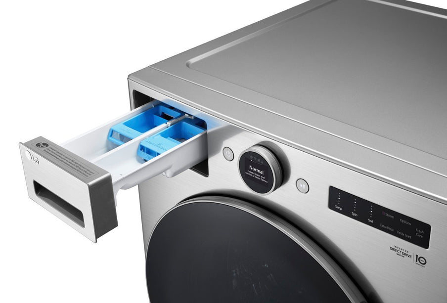 LG 4.5 cu. ft. Stackable SMART Front Load Washer in Graphite Steel with TurboWash 360 and Allergiene Steam Cleaning