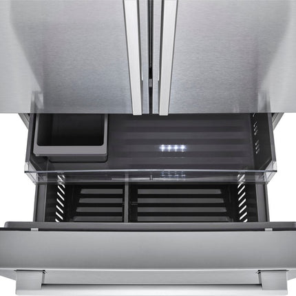 LG STUDIO 26.5 cu. ft. Counter Depth 3-Door French Door Refrigerator with Water and Ice in PrintProof Stainless Steel