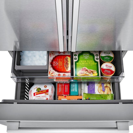 LG STUDIO 26.5 cu. ft. Counter Depth 3-Door French Door Refrigerator with Water and Ice in PrintProof Stainless Steel