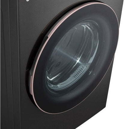 LG 7.4 cu. ft. Vented Stackable SMART Electric Dryer with TurboSteam and AI Sensor Dry Technology in Black Steel