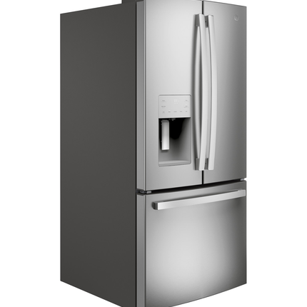 GE 23.6 Cu Ft French-Door Refrigerator – Space-Saving Icemaker & Turbo Cooling
