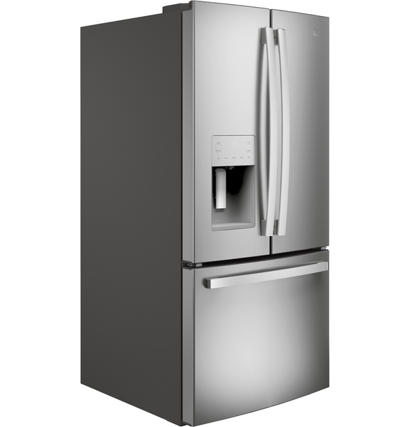 GE 23.6 Cu Ft French-Door Refrigerator – Space-Saving Icemaker & Turbo Cooling