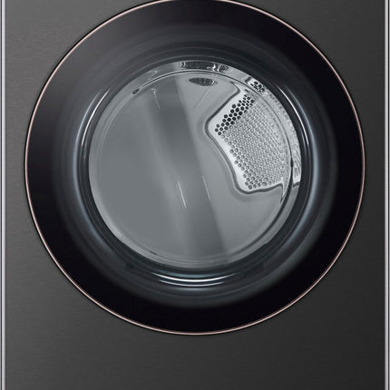 LG 7.4 cu. ft. Vented Stackable SMART Electric Dryer with TurboSteam and AI Sensor Dry Technology in Black Steel
