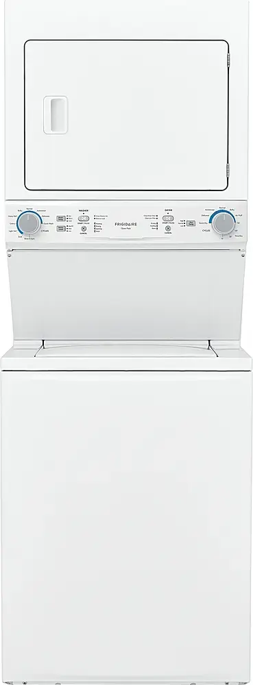 Frigidaire – 27” Stacked Washer Dryer Combo (3.9 Cu. Ft Washer / 5.5 Cu. Ft Dryer)