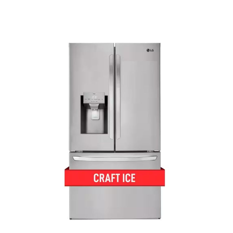 28cu Reddy Ice Machine LG 28 cu. ft. 3 Door French Door Refrigerator with Ice and Water Dispe ...
