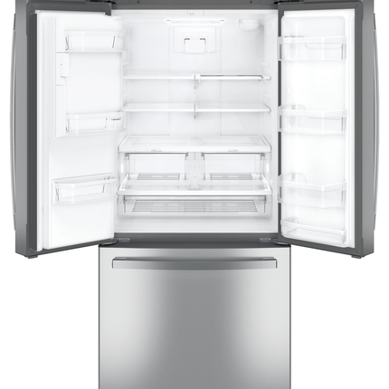GE 23.6 Cu Ft French-Door Refrigerator – Space-Saving Icemaker & Turbo Cooling