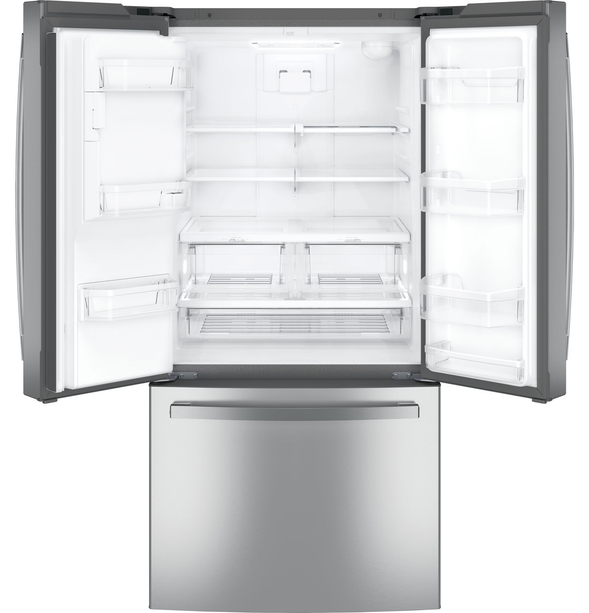 GE 23.6 Cu Ft French-Door Refrigerator – Space-Saving Icemaker & Turbo Cooling
