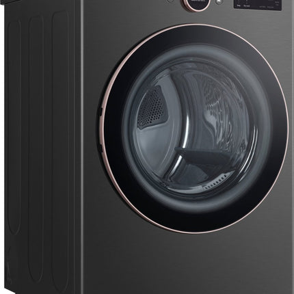 LG 7.4 cu. ft. Vented Stackable SMART Electric Dryer with TurboSteam and AI Sensor Dry Technology in Black Steel