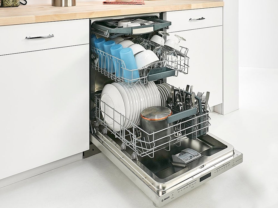 Bosch 800 Series 24” Top Control Smart Built-In Stainless Steel Tub Dishwasher with Flexible 3rd Rack