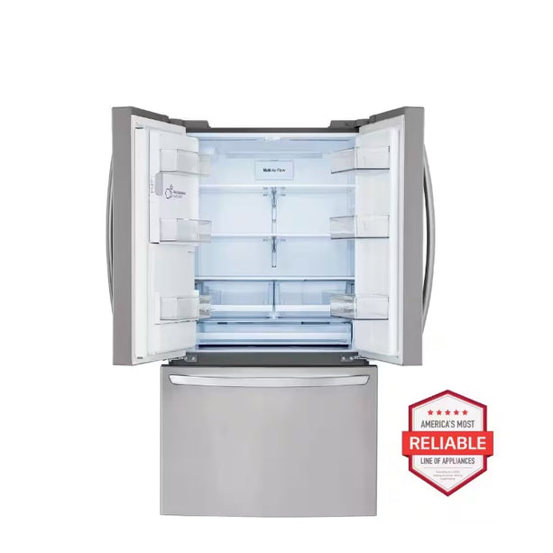 LG 28 cu. ft. 3 Door French Door Refrigerator with Ice and Water Dispenser and Craft Ice in PrintProof Stainless Steel