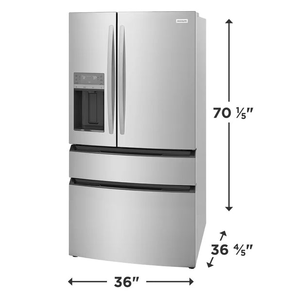 Frigidaire FRMS274TAV 26 Cu. Ft. 4‑Door Refrigerator – Custom‑Flex Drawer & Ice + Water
