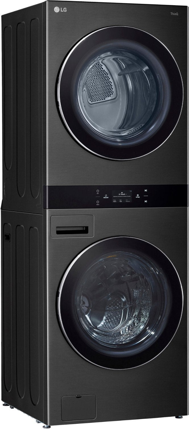 LG WashTower Stacked SMART 5.0 Cu.Ft. Front Load Washer & 7.4 Cu.Ft. Dryer w/ Steam