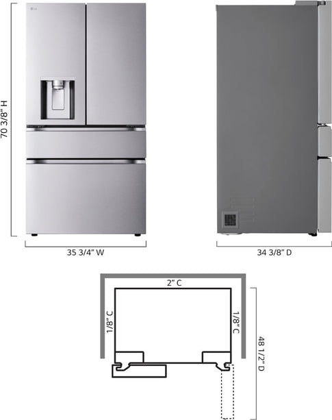 LG 28.6 Cu. Ft. 4-Door French Door Smart Refrigerator with Full-Convert Drawer