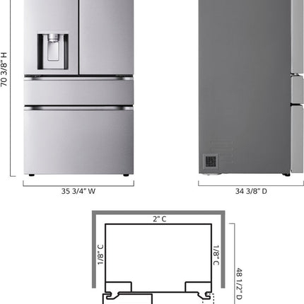 LG 28.6 Cu. Ft. 4-Door French Door Smart Refrigerator with Full-Convert Drawer