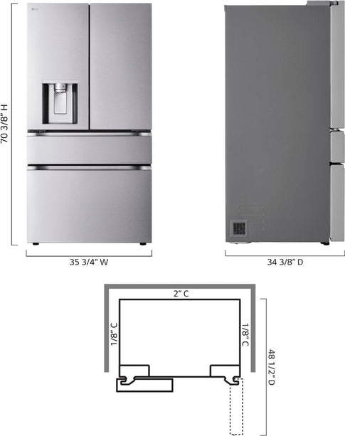 LG 28.6 Cu. Ft. 4-Door French Door Smart Refrigerator with Full-Convert Drawer