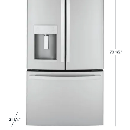 GE 22.1 Cu Ft Counter-Depth French-Door Refrigerator with Space-Saving Icemaker