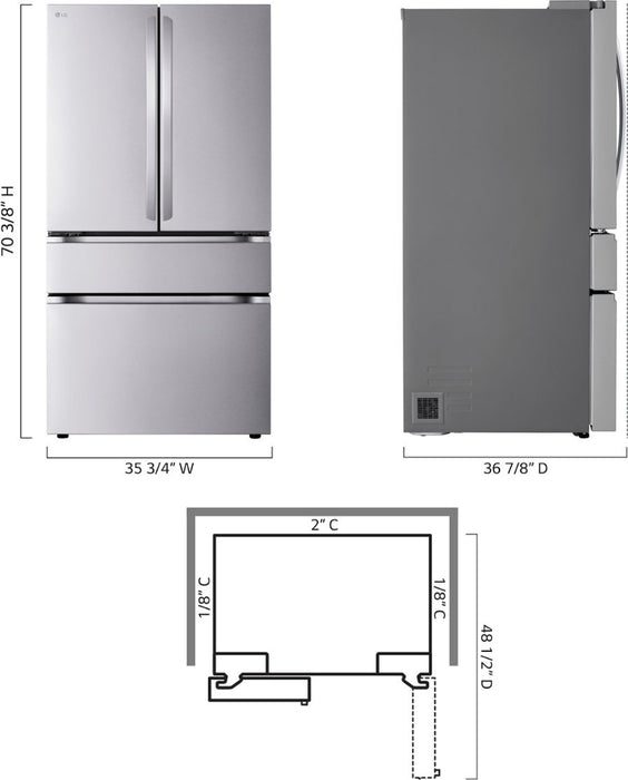 LG 29.6 Cu. Ft. 4-Door French Door Smart Refrigerator with Full-Convert Drawer