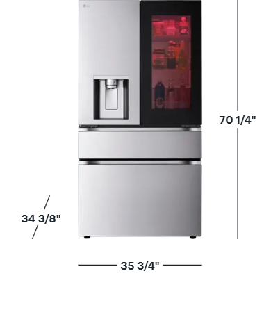 LG 29 Cu. Ft. French Door Refrigerator – InstaView®, Convertible Drawer & Smart WiFi