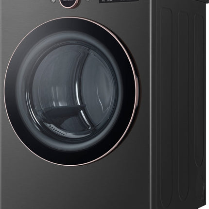 LG 7.4 cu. ft. Vented Stackable SMART Electric Dryer with TurboSteam and AI Sensor Dry Technology in Black Steel