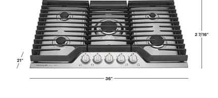 Frigidaire Gallery 36-in 5-Burner Gas Cooktop | Quick-Boil 18,000 BTU, SpillSafe®