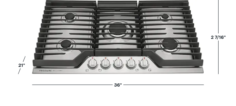 Frigidaire Gallery 36-in 5-Burner Gas Cooktop | Quick-Boil 18,000 BTU, SpillSafe®