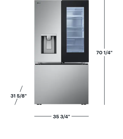 LG 26 Cu. Ft. Counter-Depth French-Door Refrigerator with InstaView™ | Smart Wi-Fi, Dual Ice, Energy Star