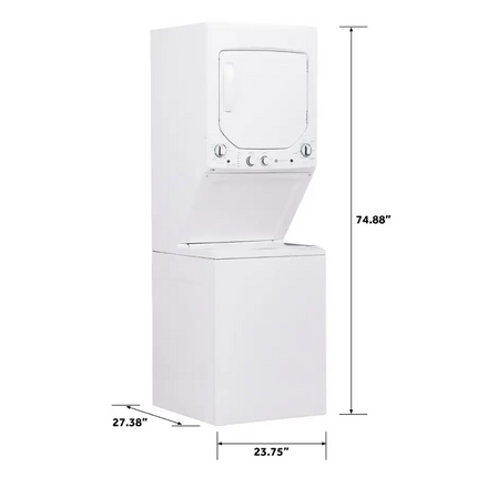 $849 PICKUP! GE GUD24 Series – 24" Unitized Spacemaker®  Laundry Center | 2.3 cu. ft. Washer & 4.4 cu. ft. Electric Dryer