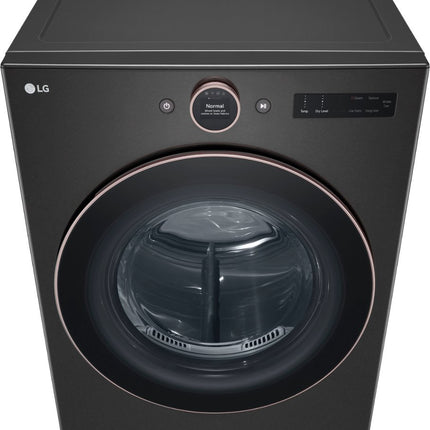 LG 7.4 cu. ft. Vented Stackable SMART Electric Dryer with TurboSteam and AI Sensor Dry Technology in Black Steel