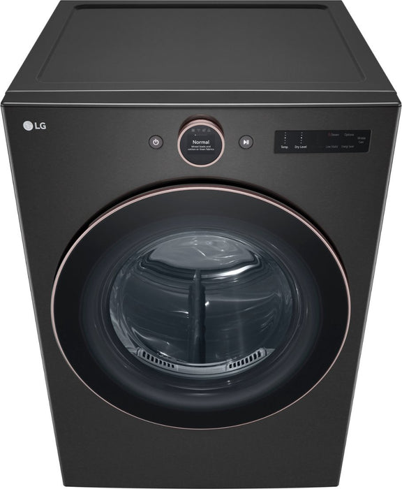 LG 7.4 cu. ft. Vented Stackable SMART Electric Dryer with TurboSteam and AI Sensor Dry Technology in Black Steel