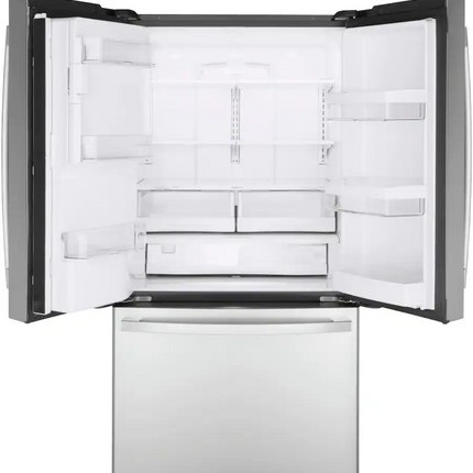 GE 22.1 Cu Ft Counter-Depth French-Door Refrigerator with Space-Saving Icemaker