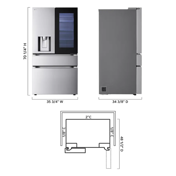 LG 29 Cu. Ft. French Door Refrigerator – InstaView®, Convertible Drawer & Smart WiFi