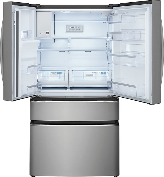 Frigidaire - Gallery 21.5 Cu. Ft. 4-Door French Door Counter-Depth Refrigerator - Smudge Proof Stainless Steel