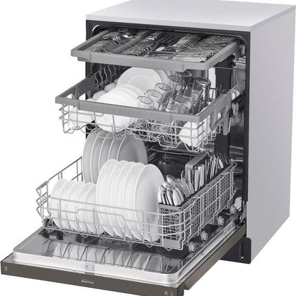 LG 24 in. Front Control Dishwasher in PrintProof Black Stainless Steel