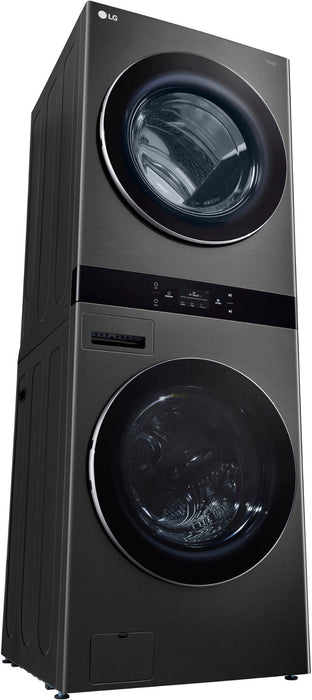 LG WashTower Stacked SMART 5.0 Cu.Ft. Front Load Washer & 7.4 Cu.Ft. Electric Dryer w/ Steam