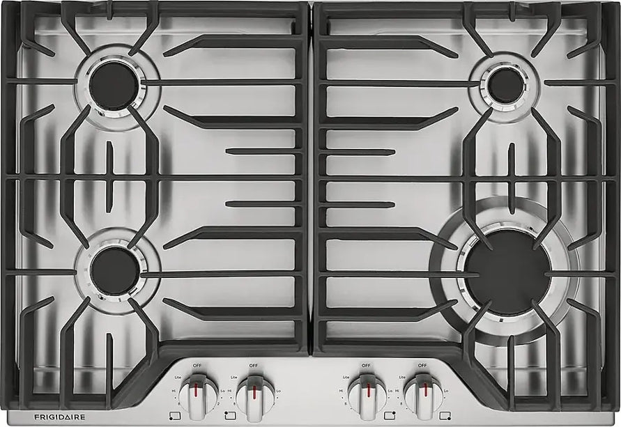 Frigidaire 30" Gas Cooktop – 4-Burner Sealed with SpillSafe & Continuous Grates