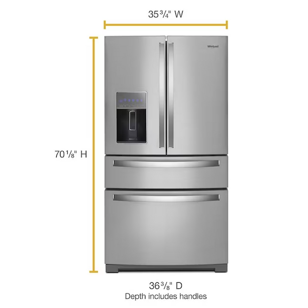 Whirlpool 36" 26 cu. ft.  Refrigerator with IN-DOOR ICE® Storage and Fingerprint Resistant Stainless Steel