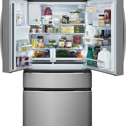 Frigidaire - Gallery 21.5 Cu. Ft. 4-Door French Door Counter-Depth Refrigerator - Smudge Proof Stainless Steel