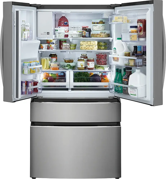Frigidaire - Gallery 21.5 Cu. Ft. 4-Door French Door Counter-Depth Refrigerator - Smudge Proof Stainless Steel