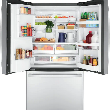 GE 22.1 Cu Ft Counter-Depth French-Door Refrigerator with Space-Saving Icemaker
