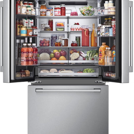 LG STUDIO 26.5 cu. ft. Counter Depth 3-Door French Door Refrigerator with Water and Ice in PrintProof Stainless Steel