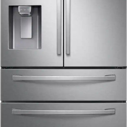 Samsung - 36 in. Wide 28 Cu. Ft. 4-Door French Door Smart Refrigerator with FlexZone Drawer - Stainless Steel