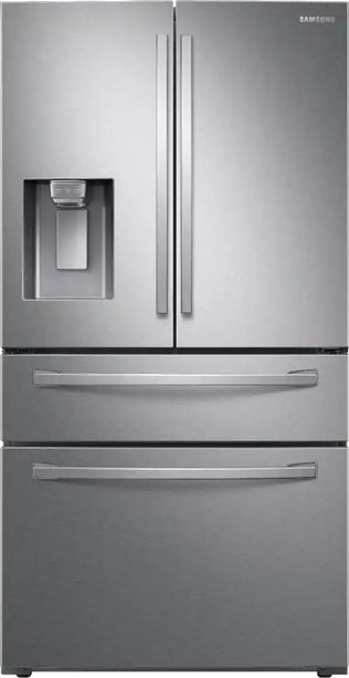 Samsung - 36 in. Wide 28 Cu. Ft. 4-Door French Door Smart Refrigerator with FlexZone Drawer - Stainless Steel
