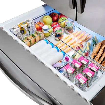 Samsung - 36 in. Wide 28 Cu. Ft. 4-Door French Door Smart Refrigerator with FlexZone Drawer - Stainless Steel