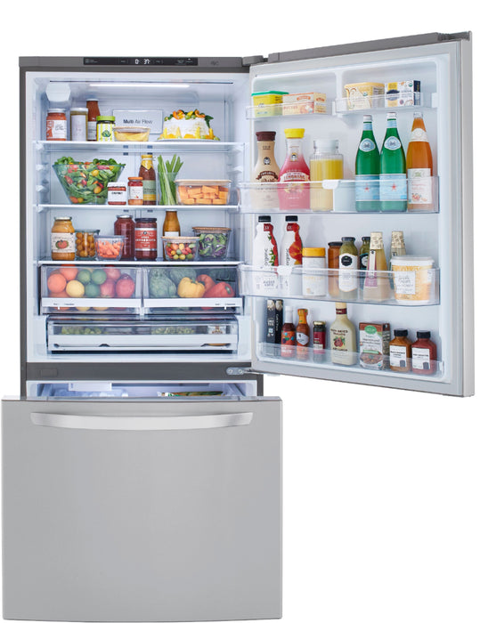 Clearance Never Used LG 26 Cu. Ft. Bottom-Freezer Refrigerator with Ice Maker - Stainless steel