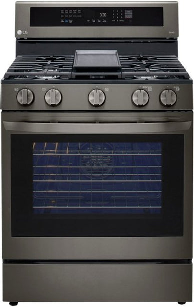 LG - 5.8 Cu. Ft. Freestanding Gas True Convection Range with EasyClean, InstaView and AirFry